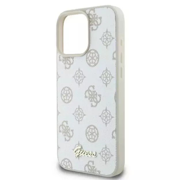 Guess Peony Script Logo MagSafe iPhone 16 Pro Case - White 12