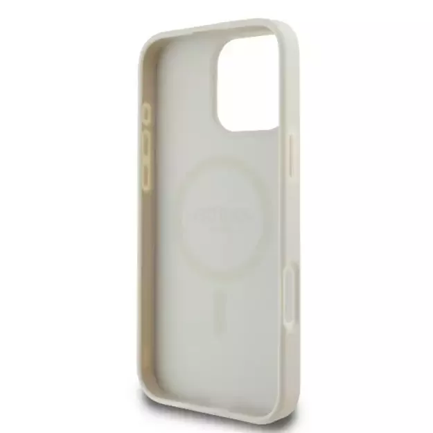 Guess Peony Script Logo MagSafe iPhone 16 Pro Case - White 13