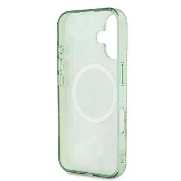 Guess IML Flower &amp  Tonal Circle MagSafe case for iPhone 16 Plus - green 6