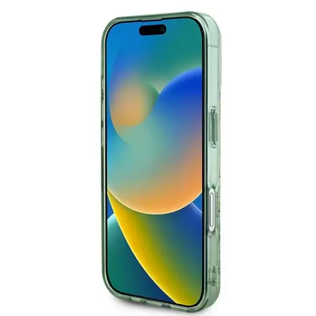 Guess IML Flower &amp  Tonal Circle MagSafe case for iPhone 16 Plus - green 4