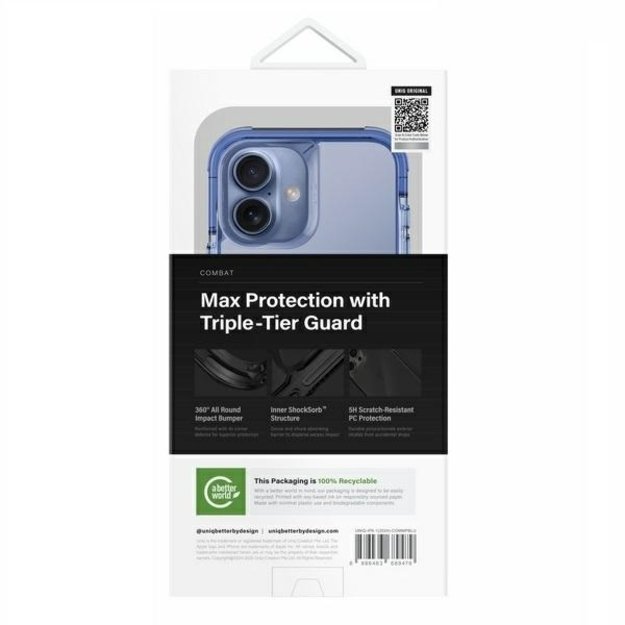 Uniq Combat iPhone 16 6.1&quot  case Magclick Charging blue/pearl blue 4