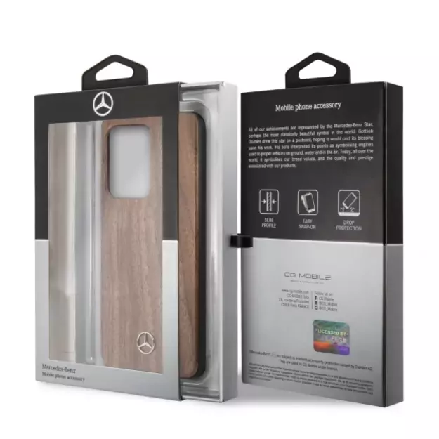 Mercedes MEHCS69VWOLB S20 Ultra G988 hard case brązowy/brown Wood Line Walnut 12