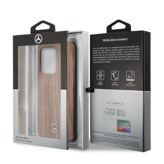 Mercedes MEHCS69VWOLB S20 Ultra G988 hard case brązowy/brown Wood Line Walnut 6