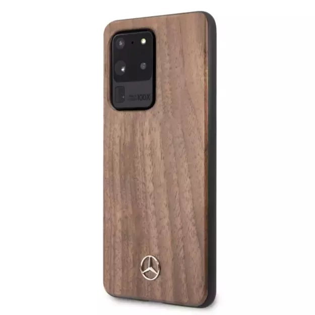 Mercedes MEHCS69VWOLB S20 Ultra G988 hard case brązowy/brown Wood Line Walnut 7