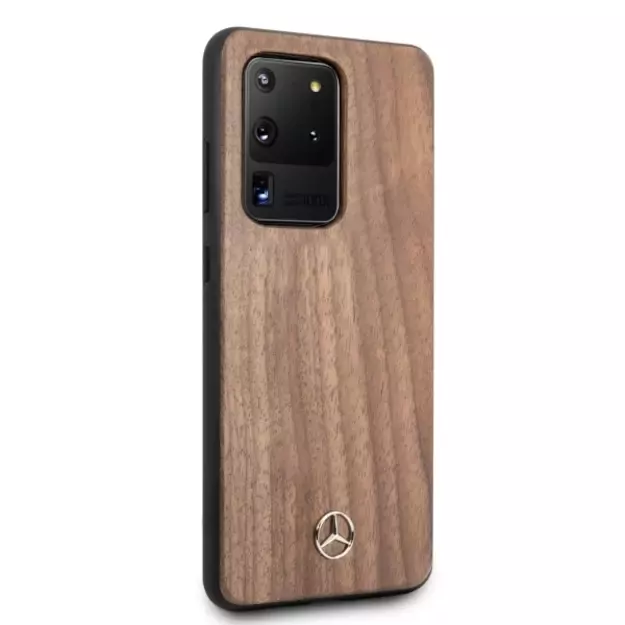 Mercedes MEHCS69VWOLB S20 Ultra G988 hard case brązowy/brown Wood Line Walnut 10