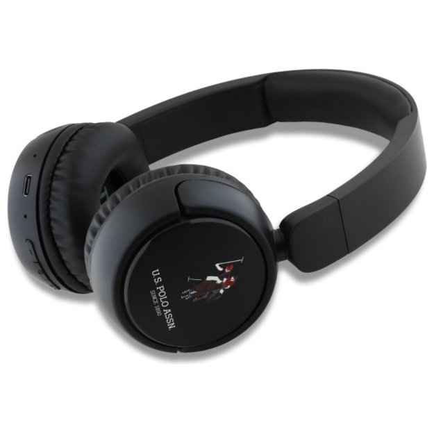 US Polo Bluetooth Headphones USHPV6PUNK Black/Black DH Color Logo 1