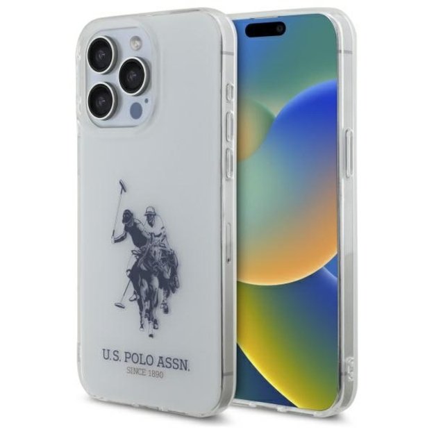US Polo USHCP15XTPUHRBH iPhone 15 Pro Max 6.7&quot  white Shiny Big Logo