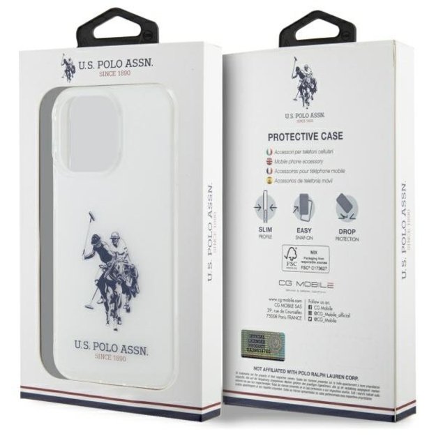 US Polo USHCP15XTPUHRBH iPhone 15 Pro Max 6.7&quot  white Shiny Big Logo 7