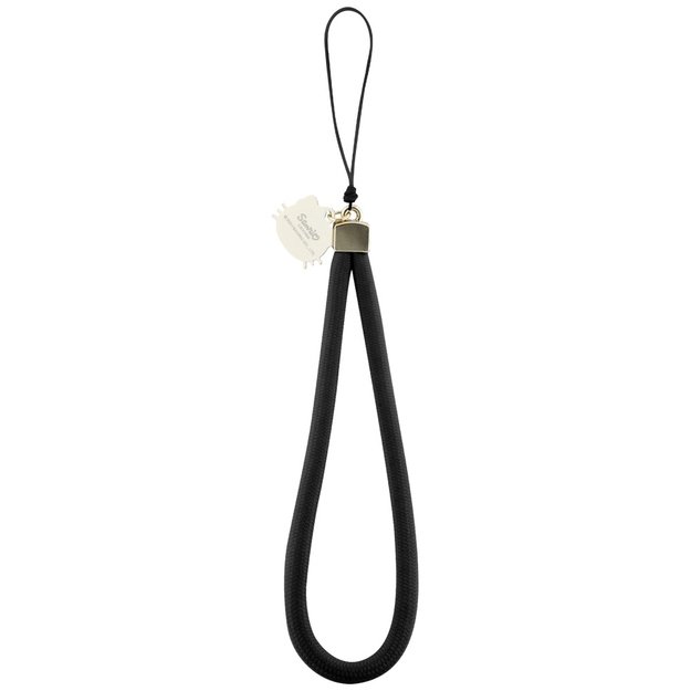 Hello Kitty Nylon Cord Kitty Head Phone Charm - Black 1