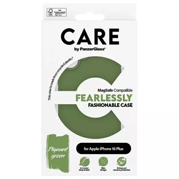 CARE by PanzerGlass Fashion Case iPhone 16 Plus 6.7&quot  green/green MagSafe 1387 1