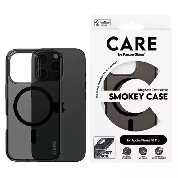 CARE by PanzerGlass Flagship Case iPhone 16 Pro 6.3&quot &quot  smoke/smokey MagSafe 1350