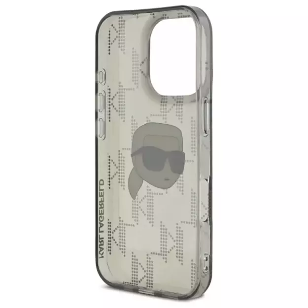 Karl Lagerfeld IML Karl Head Electroplated iPhone 16 Pro Case - Black 6