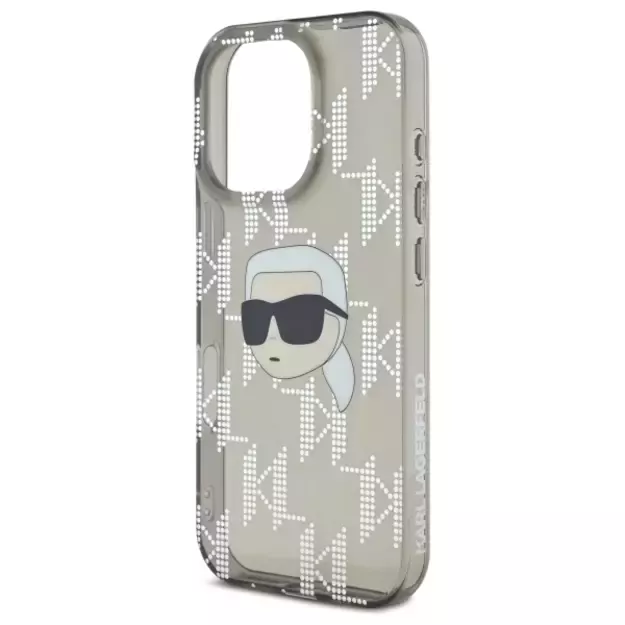 Karl Lagerfeld IML Karl Head Electroplated iPhone 16 Pro Case - Black 5