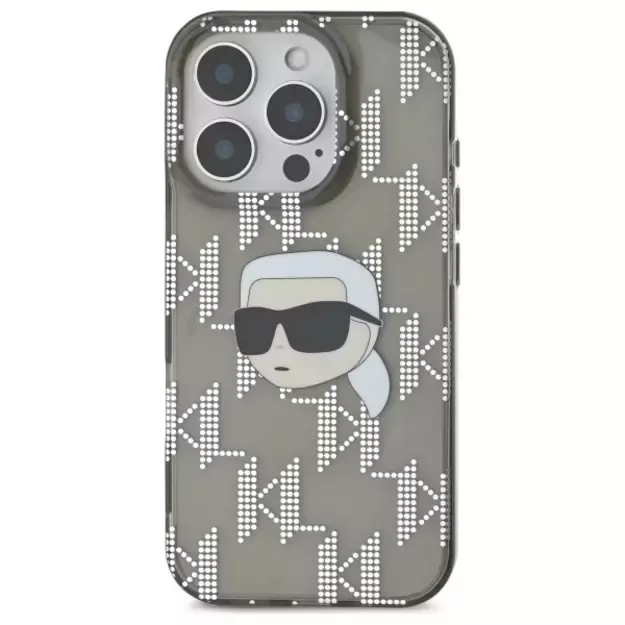 Karl Lagerfeld IML Karl Head Electroplated iPhone 16 Pro Case - Black 2