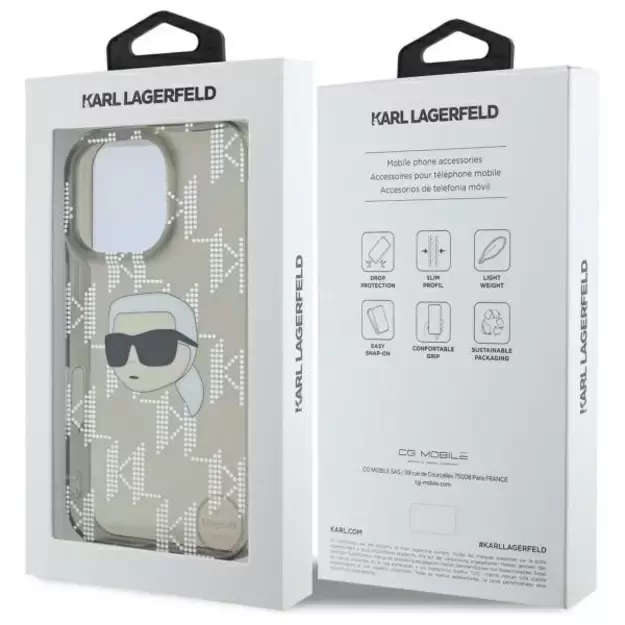 Karl Lagerfeld IML Karl Head Electroplated iPhone 16 Pro Case - Black 7