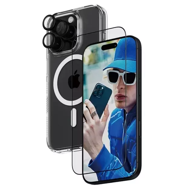 PanzerGlass Bundle 3in1 iPhone 16 Pro 6.3&quot  D3O Hardcase + Screen Protector UWF+ Lens B1292+2862+1284 1