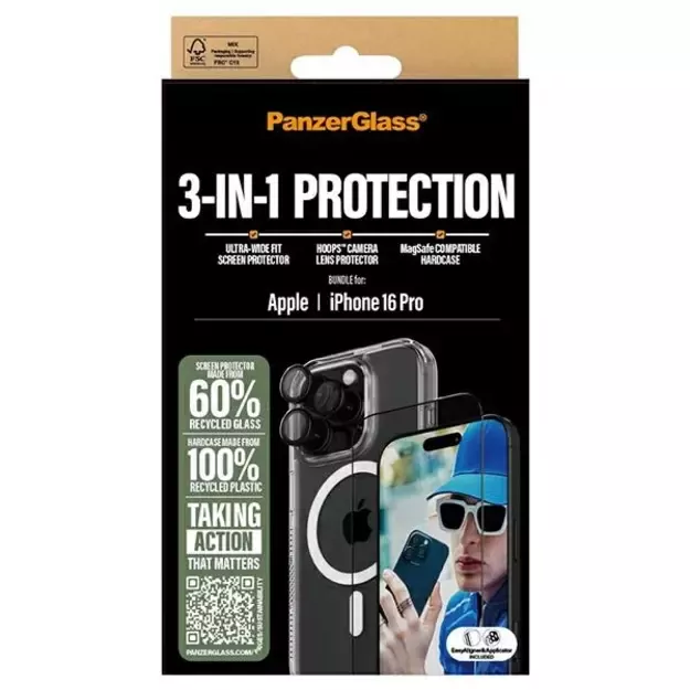 PanzerGlass Bundle 3in1 iPhone 16 Pro 6.3&quot  D3O Hardcase + Screen Protector UWF+ Lens B1292+2862+1284 5