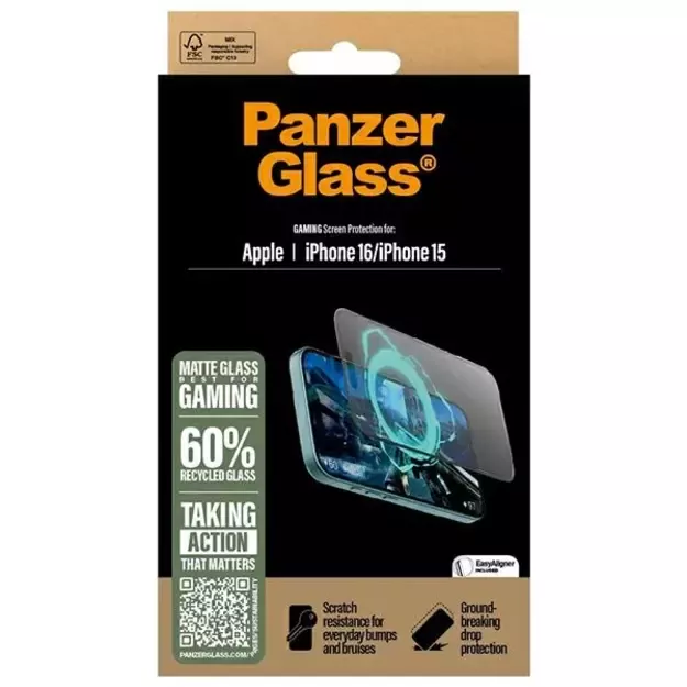 PanzerGlass Gaming Screen Protector iPhone 16 6.1&quot  Ultra-Wide Fit 2857 3