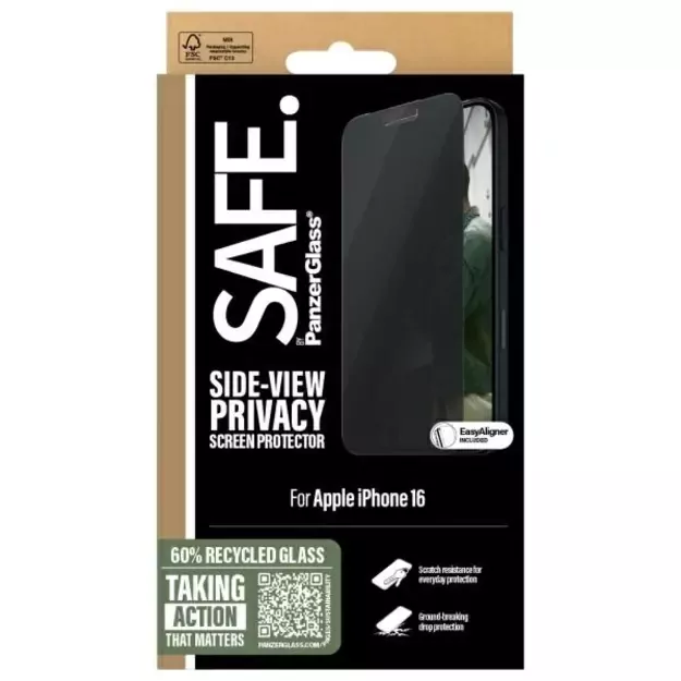 SAFE by PanzerGlass iPhone 16 6.1&quot  Privacy Screen Protector Ultra-Wide Fit SAFEP95875 3