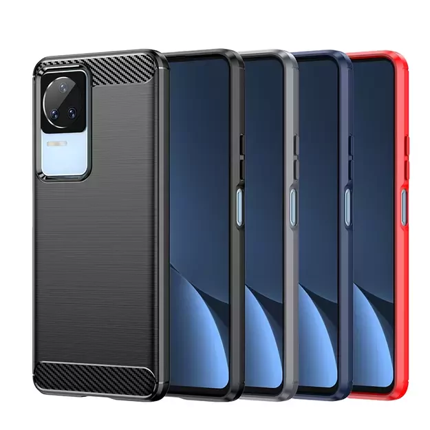 Carbon Case for Xiaomi Poco F4 5G flexible silicone carbon cover black 4