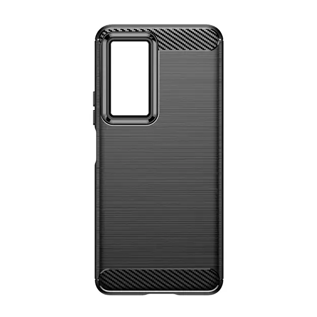 Carbon Case for Xiaomi Poco F4 5G flexible silicone carbon cover black 1