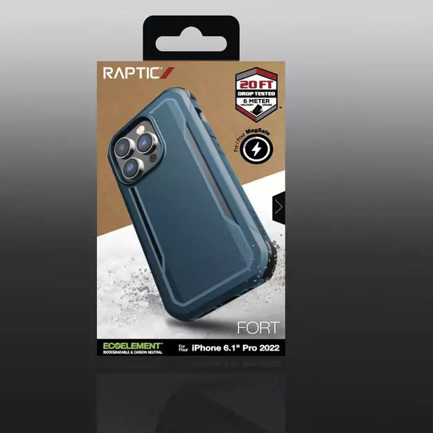 Raptic X-Doria Fort Case iPhone 14 Pro with MagSafe armored blue cover 4