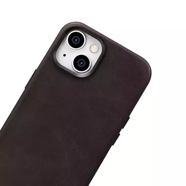 iCarer Oil Wax Premium Leather Case magnetic leather case iPhone 14 with MagSafe brown (WMI14220701-BN) 13