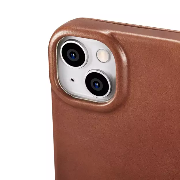 iCarer CE Oil Wax Premium Leather Folio Case iPhone 14 Plus magnetic flip case MagSafe brown (AKI14220707-BN) 58
