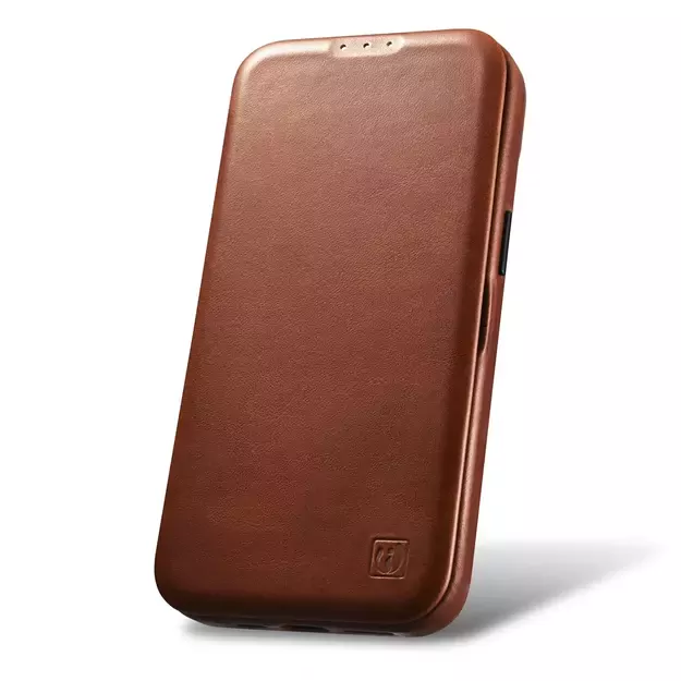 iCarer CE Oil Wax Premium Leather Folio Case iPhone 14 Plus magnetic flip case MagSafe brown (AKI14220707-BN) 64