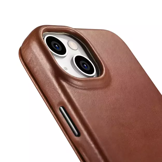 iCarer CE Oil Wax Premium Leather Folio Case iPhone 14 Plus magnetic flip case MagSafe brown (AKI14220707-BN) 60