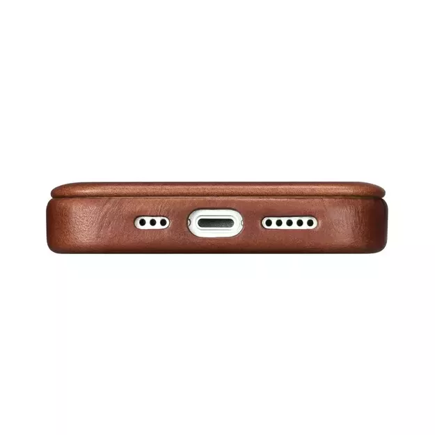 iCarer CE Oil Wax Premium Leather Folio Case iPhone 14 Plus magnetic flip case MagSafe brown (AKI14220707-BN) 56