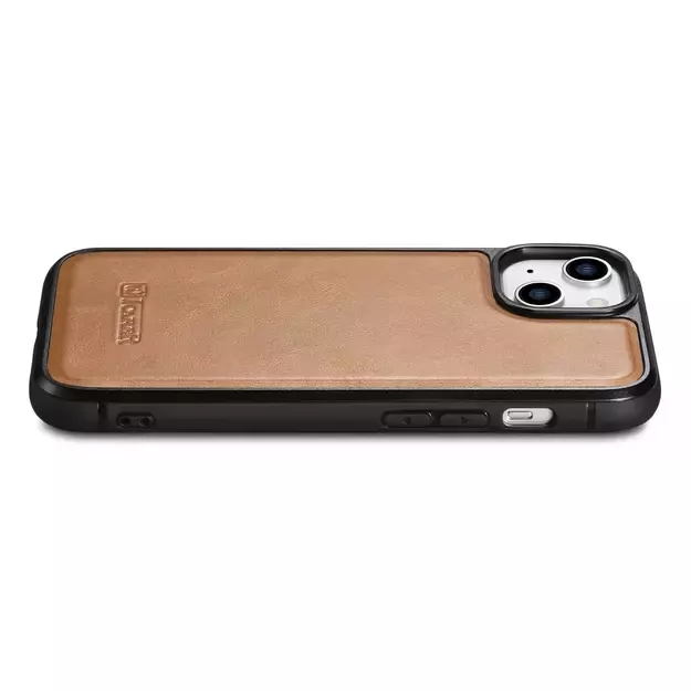 iCarer Leather Oil Wax case covered with natural leather for iPhone 14 brown (WMI14220717-TN) 18
