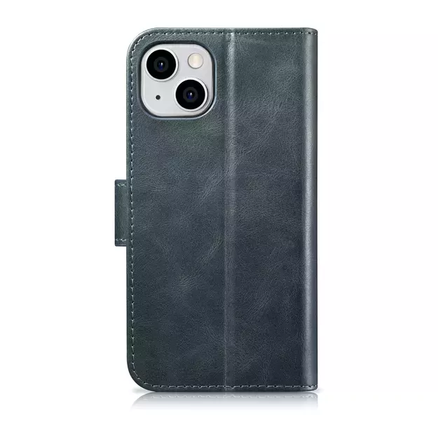 iCarer Oil Wax Wallet Case 2in1 Case iPhone 14 Anti-RFID Leather Flip Case Blue (WMI14220721-BU) 25
