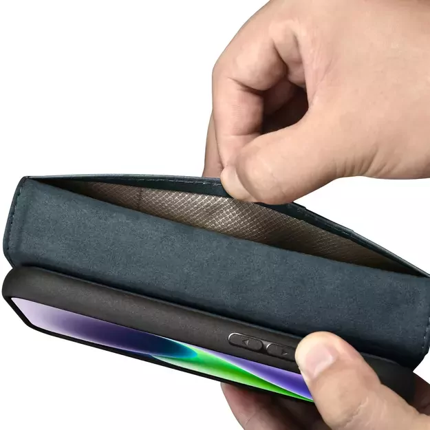iCarer Oil Wax Wallet Case 2in1 Case iPhone 14 Anti-RFID Leather Flip Case Blue (WMI14220721-BU) 22