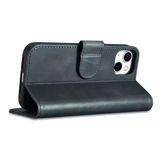 iCarer Oil Wax Wallet Case 2in1 Case iPhone 14 Anti-RFID Leather Flip Case Blue (WMI14220721-BU) 20