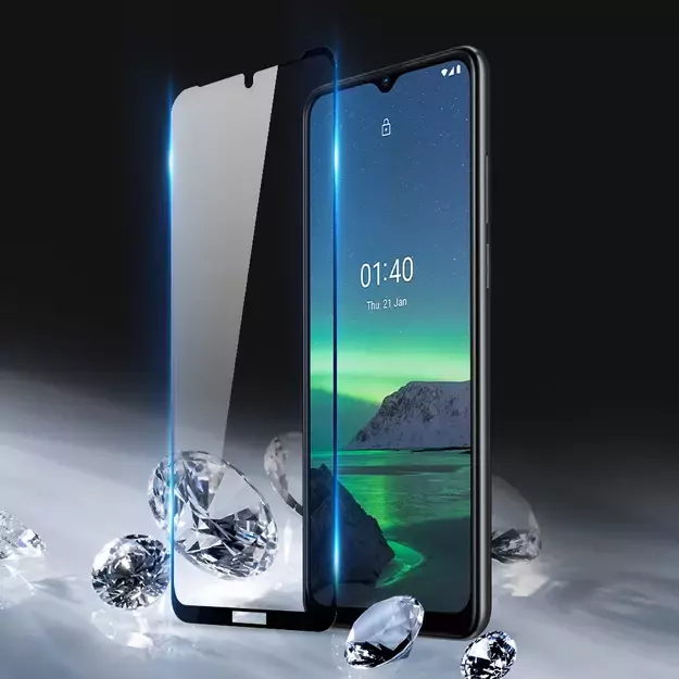 Dux Ducis 10D Tempered Glass Tough Screen Protector Full Coveraged with Frame for Nokia 1.4 transparent (case friendly) 3