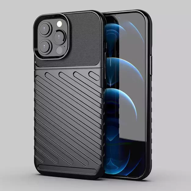 Thunder Case Flexible Tough Rugged Cover TPU Case for iPhone 13 Pro Max black 13