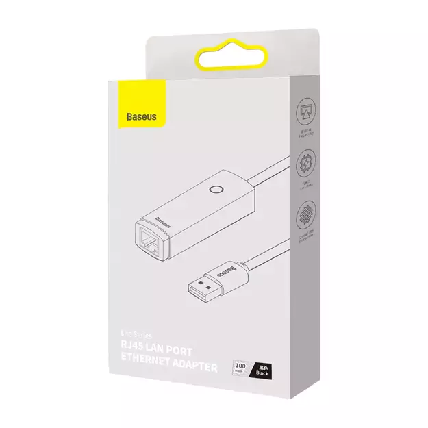 Baseus Lite Series adapter USB Type A - RJ45 LAN socket 100Mbps black (WKQX000001) 4