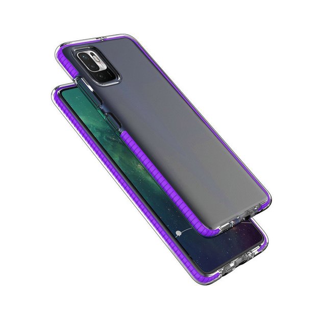 Spring Case clear TPU gel protective cover with colorful frame for Xiaomi Redmi Note 10 5G / Poco M3 Pro black 6