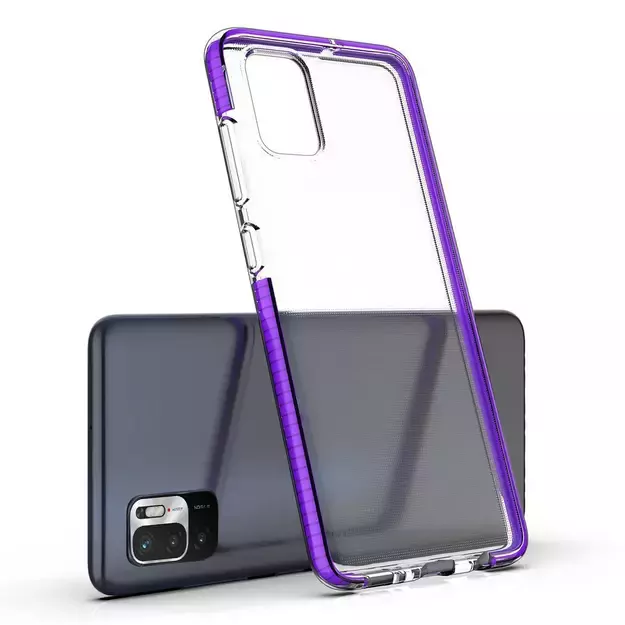 Spring Case clear TPU gel protective cover with colorful frame for Xiaomi Redmi Note 10 5G / Poco M3 Pro black 2