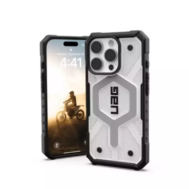 UAG Pathfinder Clear Magsafe Case for iPhone 16 Pro - White 2