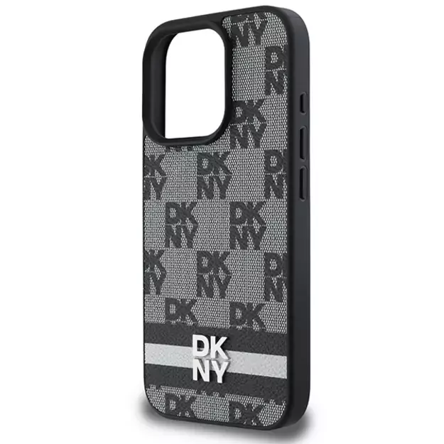 DKNY Checkered Pattern &amp  Printed Stripes case for iPhone 16 Pro Max - black 5