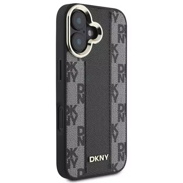 DKNY Checkered Pattern Magsafe iPhone 16 Plus Case - Black 10