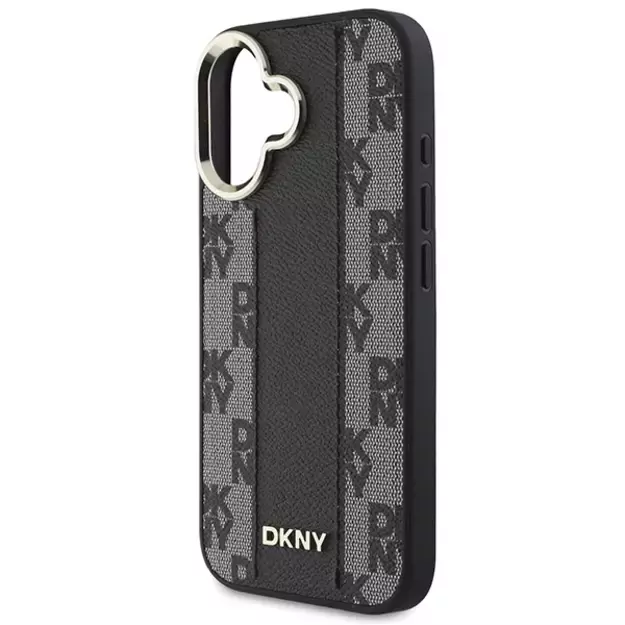 DKNY Checkered Pattern Magsafe iPhone 16 Plus Case - Black 12