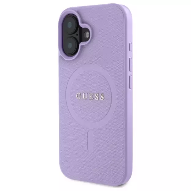 Guess Saffiano MagSafe iPhone 16 Case - Purple 1