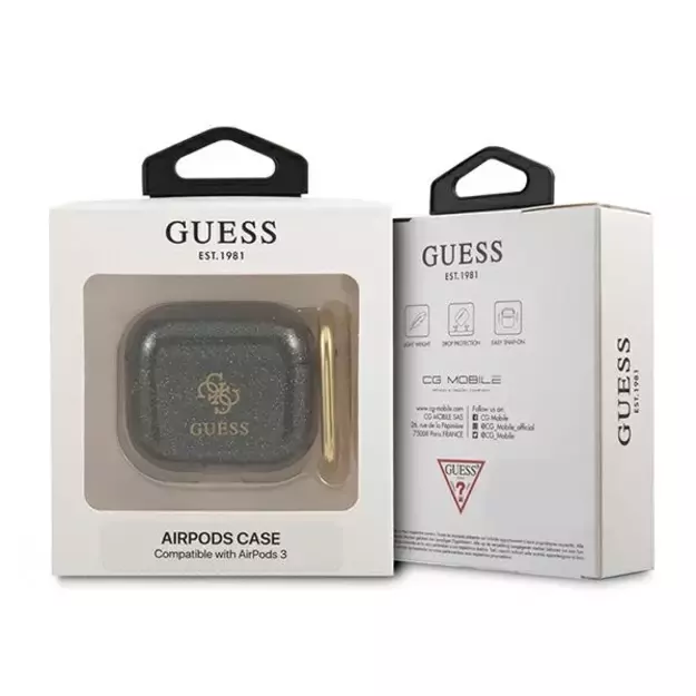 Guess GUA3UCG4GK AirPods 3 cover black/black Glitter Collection 2