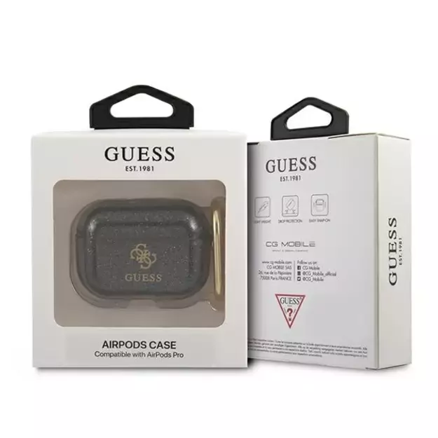 Guess GUAPUCG4GK AirPods Pro cover black/black Glitter Collection 2