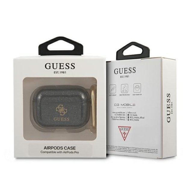 Guess GUAPUCG4GK AirPods Pro cover black/black Glitter Collection 4