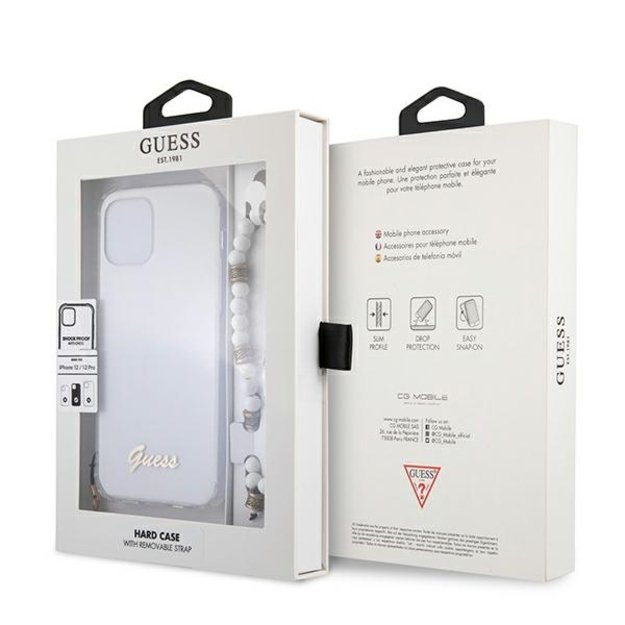 Guess GUHCP12MKPSWH iPhone 12/12 Pro 6.1&quot  Transparent Hardcase White Pearl 14
