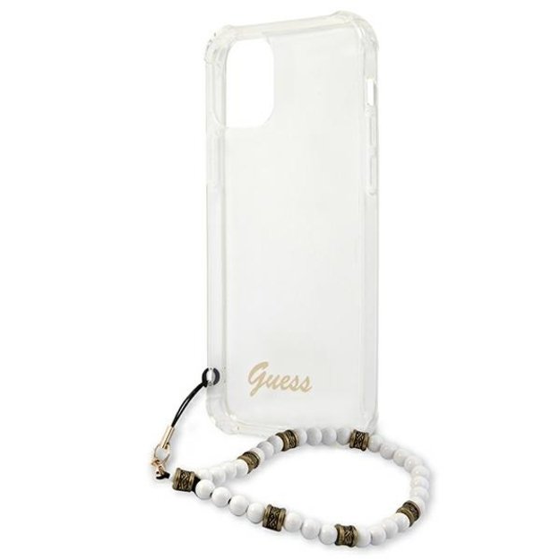 Guess GUHCP12MKPSWH iPhone 12/12 Pro 6.1&quot  Transparent Hardcase White Pearl 12